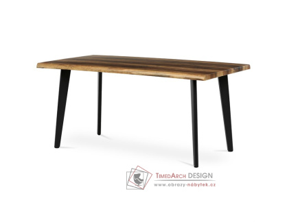 HT-F4416 OLW, jídelní stůl 160x90cm, černý lak / staré dřevo