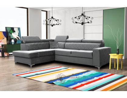 SILK, sedací souprava - levá, látka Mercedes 70 světle šedá