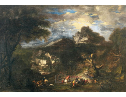 D-6016 Salvator Rosa - Lovecká scéna v krajině