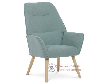 AK-312 BLUE2, čalouněné křeslo - ušák, přírodní / látka modrá