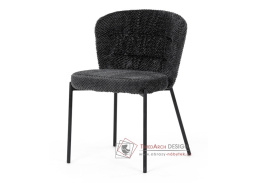 CT-W1077 GREY2, jídelní židle, černá / látka šedá