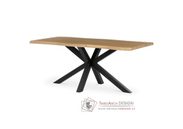 HT-F4618 OAK, jídelní stůl 180x90cm, černý lak / dub divoký