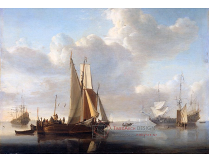 VL140 Willem van de Velde - Kotvící lodě na moři