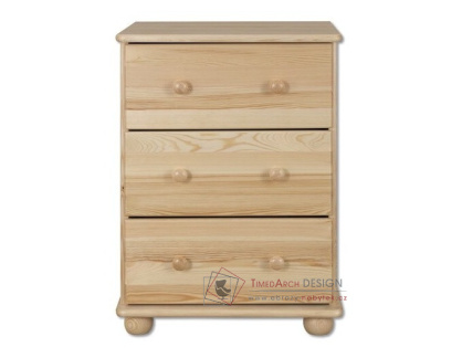 DK-107, komoda se 3-mi zásuvkami, borovicový masiv