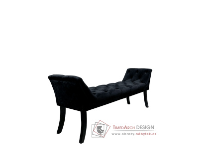 HEMY, designová lavice, černá / látka velvet černá