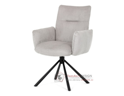 DCH-D1332 CRM2, jídelní otáčecí křeslo, černá / látka krémová