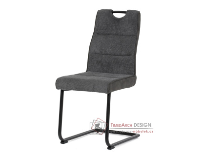 HC-972 GREY2, jídelní židle, černá / látka šedá