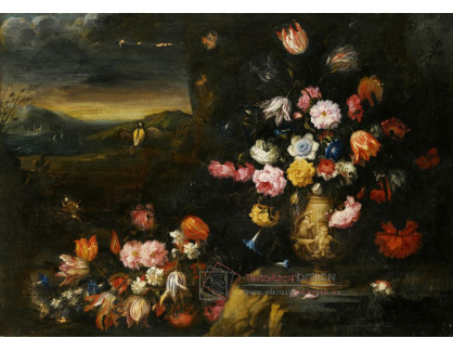 DDSO-1205 Francesco Mantovano - Zátiší s květinami v krajině