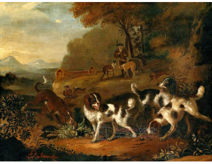 SO XVI-423 Adriaen Beeldemaker - Krajina s loveckými psy