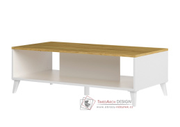 PIRASTU 41, konferenční stolek 120x60cm, bílá / ořech americký
