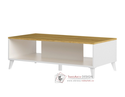 PIRASTU 41, konferenční stolek 120x60cm, bílá / ořech americký
