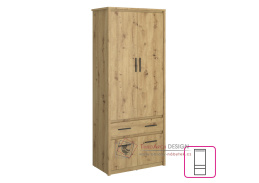 AIRON, šatní skříň 4-dveřová se zásuvkou 80cm, dub artisan