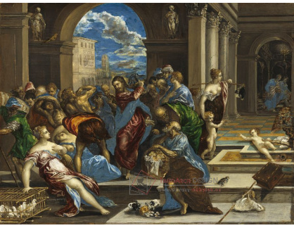 A-1676 El Greco - Kristus čistí chrám