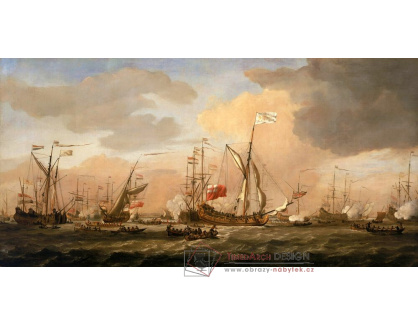 A-5242 Willem van de Velde - Jachta Mary v Gravesendu 12 února 1689