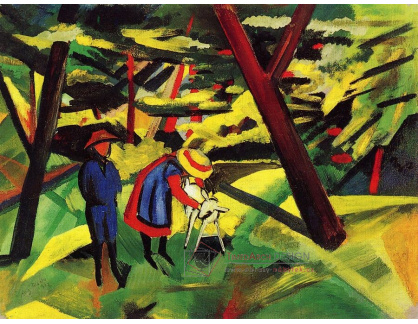 A-6055 August Macke - Děti s kozou v lese