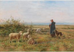 D-9246 Albert Charpin - Pastýřka se psem na pastvině
