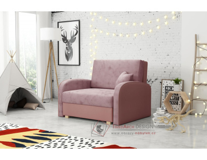 VIVIAN SOFT I, křeslo rozkládací, látka Mono 235 / Sorriso 10 růžová
