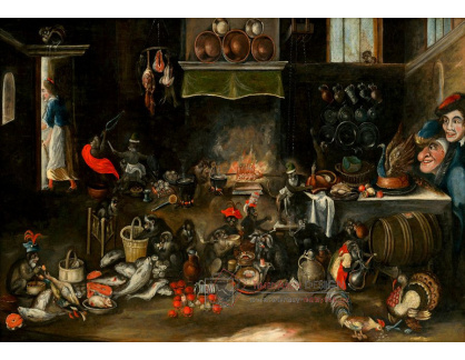 D-8788 Frans Francken - Opice v kuchyni