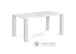 AT-3008 WT, jídelní stůl 160x90cm, vysoký lesk bílý