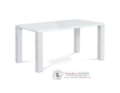 AT-3008 WT, jídelní stůl 160x90cm, vysoký lesk bílý