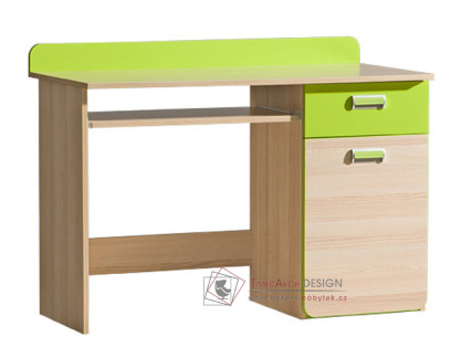 LIMO L10, pracovní stůl, jasan coimbra / zelená