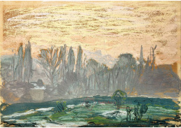 VCM 185 Claude Monet - Zimní krajina v podvečer