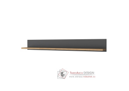 BARLETA, nástěnná police 120cm, ořech / antracit