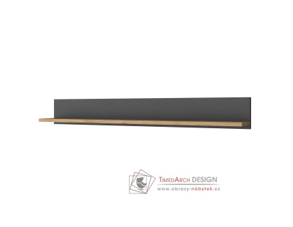 BARLETA, nástěnná police 120cm, ořech / antracit