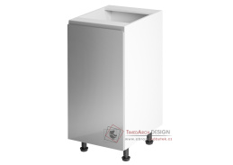 AURORA, dolní kuchyňská skříňka D40 - levá, bílá / šedý lesk