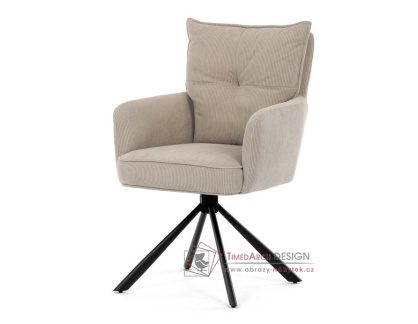 HC-X1128 LAN2, jídelní otočné křeslo, černá / látka béžová