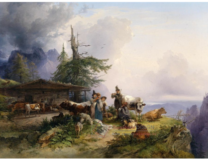 SO XII-155 Friedrich Gauermann - Pastevci v Alpách