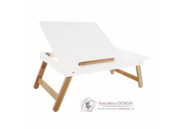 MELTEN, příruční stolek na notebook, přírodní bambus / bílá