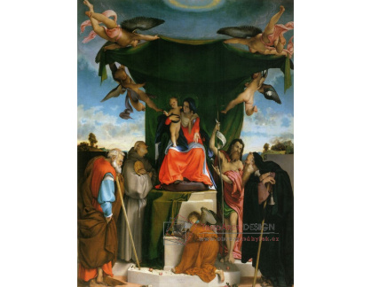 SO IV-19 Lorenzo Lotto - Madonna na trůnu s anděly a světci
