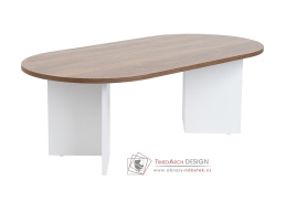 SABLE, konferenční stolek 119x60, bílá / ořech