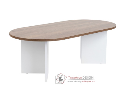SABLE, konferenční stolek 119x60, bílá / ořech