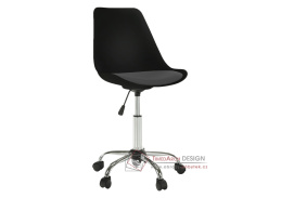 DARISA NEW, kancelářská židle, černý plast / ekokůže tmavě šedá