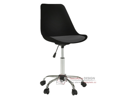 DARISA NEW, kancelářská židle, černý plast / ekokůže tmavě šedá