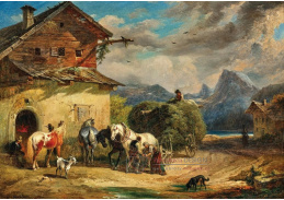 A-7385 Franz Xavier Reinhold - Vůz na seno u podkováře