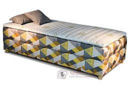 NOVO, čalouněná postel - boxspring 90x200cm, bez čel