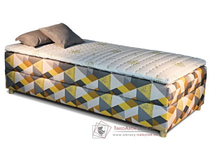 NOVO, čalouněná postel - boxspring 90x200cm, bez čel