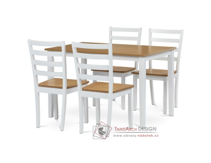VESPA OAK, jídelní set 1+4, bílá / dub