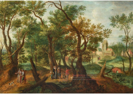 A-8343 Gillis de Hondecoeter - Chodci v lesní krajině