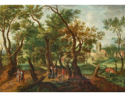 A-8343 Gillis de Hondecoeter - Chodci v lesní krajině
