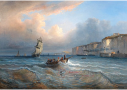 D-9494 Jean Marie Auguste Jugelet - Lodě před přístavem Dieppe