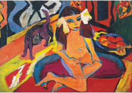 VELK 18 Ernst Ludwig Kirchner - Dívka s kočkou