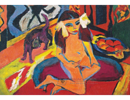 VELK 18 Ernst Ludwig Kirchner - Dívka s kočkou