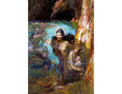 SO XVII-215 Gaston Bussiere - Mořské nymfy v jeskyni