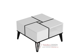 NIRVANA, konferenční stolek 71.8x71.8cm, černá / bílá