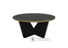 REGATA, konferenční stolek pr. 75cm, černá / černý mramor