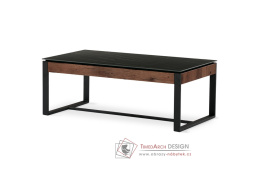 AHG-285 BK, konferenční stůl 120x60cm, černá / třešeň / černý mramor